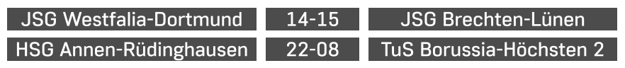 JSG Westfalia-Dortmund JSG Brechten-Lünen 14-15  HSG Annen-Rüdinghausen TuS Borussia-Höchsten 2 22-08